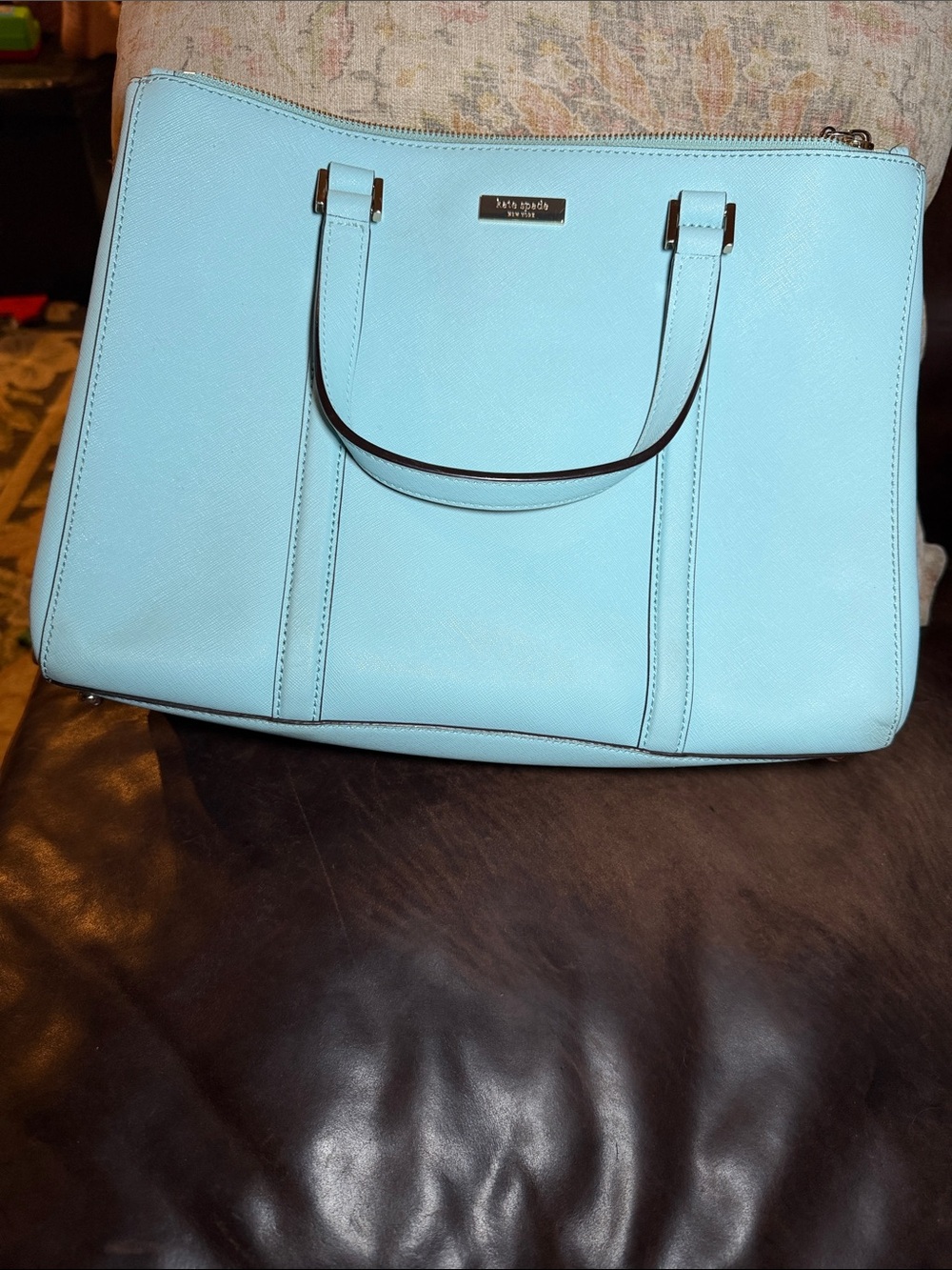 Kate Spade Light Aqua Saffiano Leather Tote